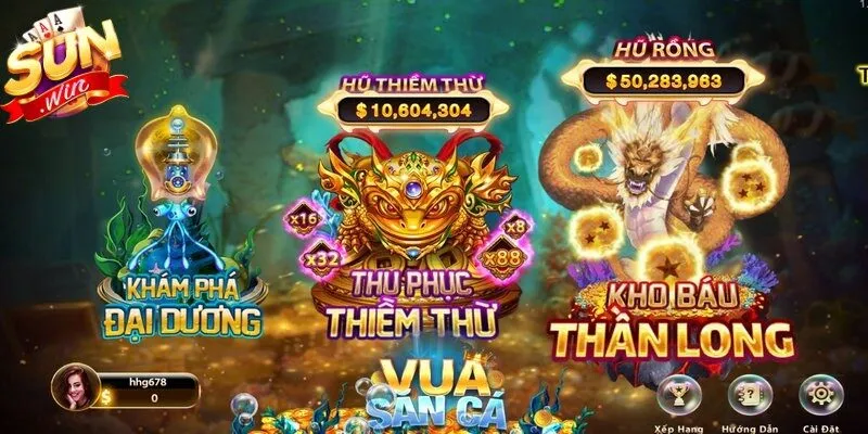 Sảnh Bắn Cá Sunwin hấp dẫn với đồ họa 3D và tỷ lệ thưởng cực cao