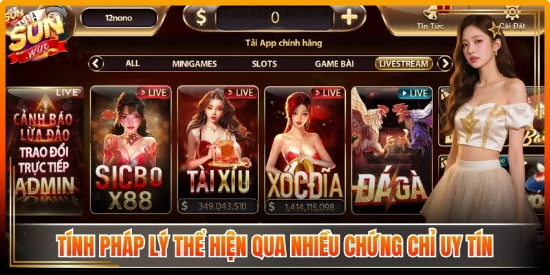 Tính pháp lý của cổng game thể hiện qua nhiều chứng chỉ uy tín